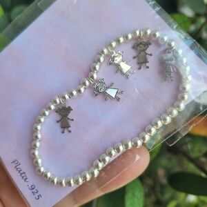 Silver Beaded Kids Bracelet For Women
